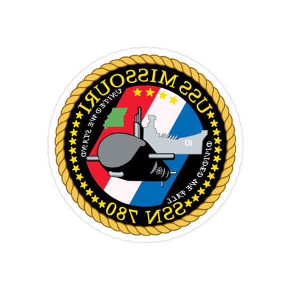 USS Missouri SSN780 (U.S. Navy) REVERSE PRINT Transparent STICKER-2" × 2"-The Sticker Space