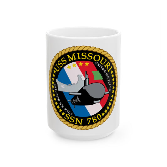 USS Missouri SSN780 (U.S. Navy) White Coffee Mug-15oz-The Sticker Space