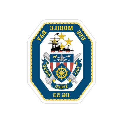 USS Mobile Bay CG 53 Crest (U.S. Navy) REVERSE PRINT Transparent STICKER-6 Inch-The Sticker Space