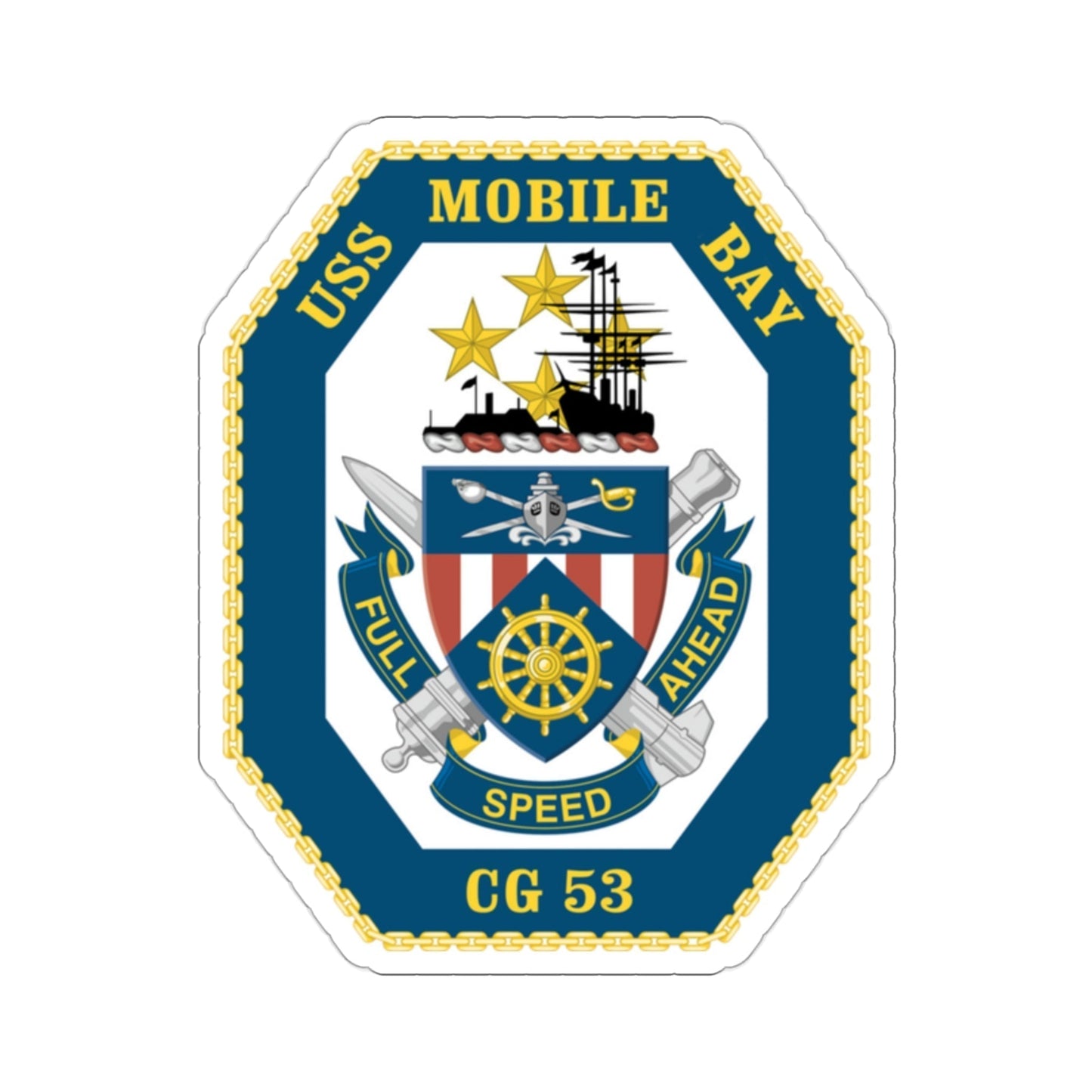 USS Mobile Bay CG 53 Crest (U.S. Navy) STICKER Vinyl Die-Cut Decal-2 Inch-The Sticker Space