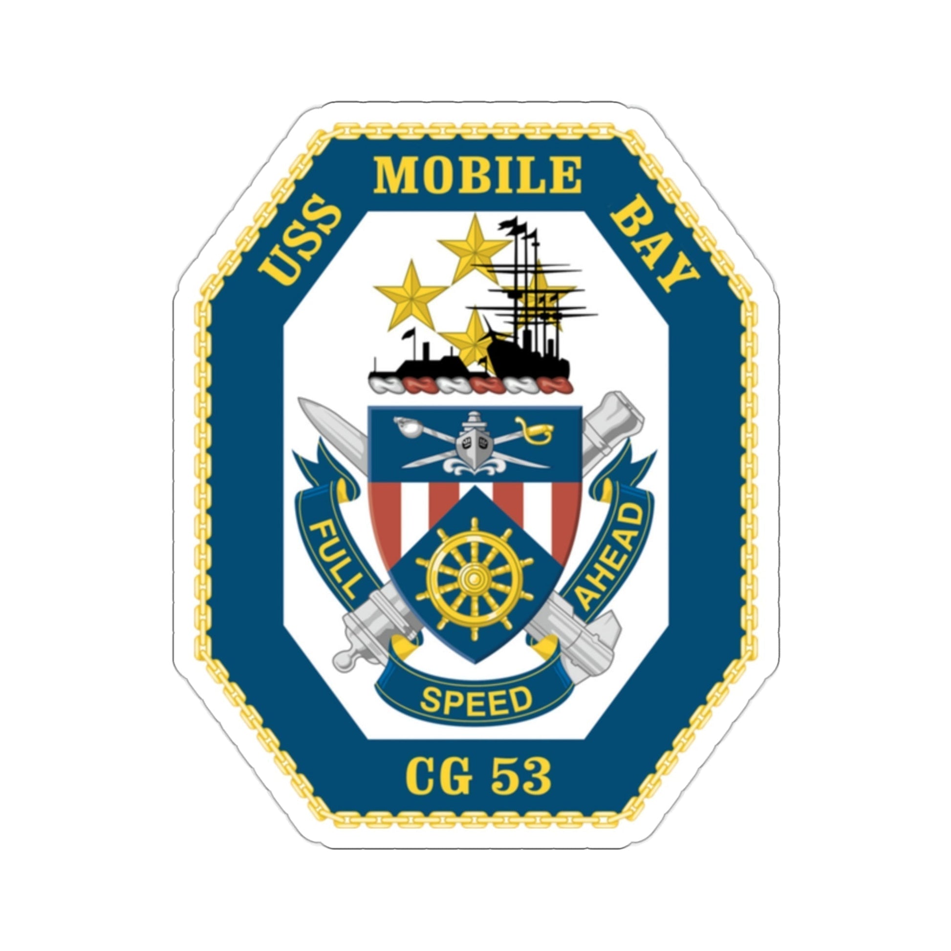 USS Mobile Bay CG 53 Crest (U.S. Navy) STICKER Vinyl Die-Cut Decal-2 Inch-The Sticker Space