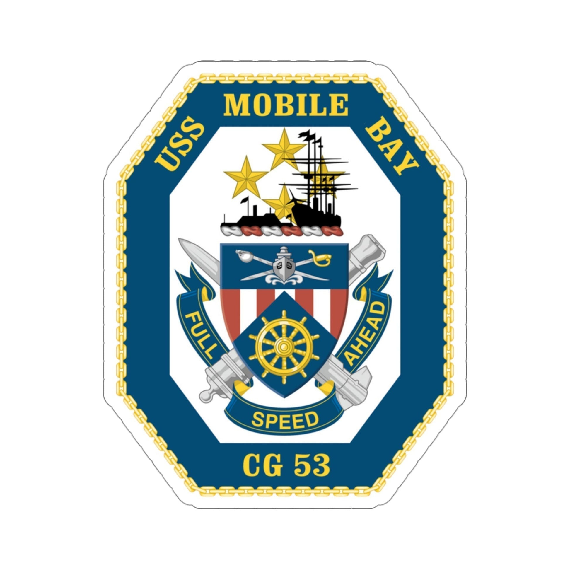 USS Mobile Bay CG 53 Crest (U.S. Navy) STICKER Vinyl Die-Cut Decal-3 Inch-The Sticker Space