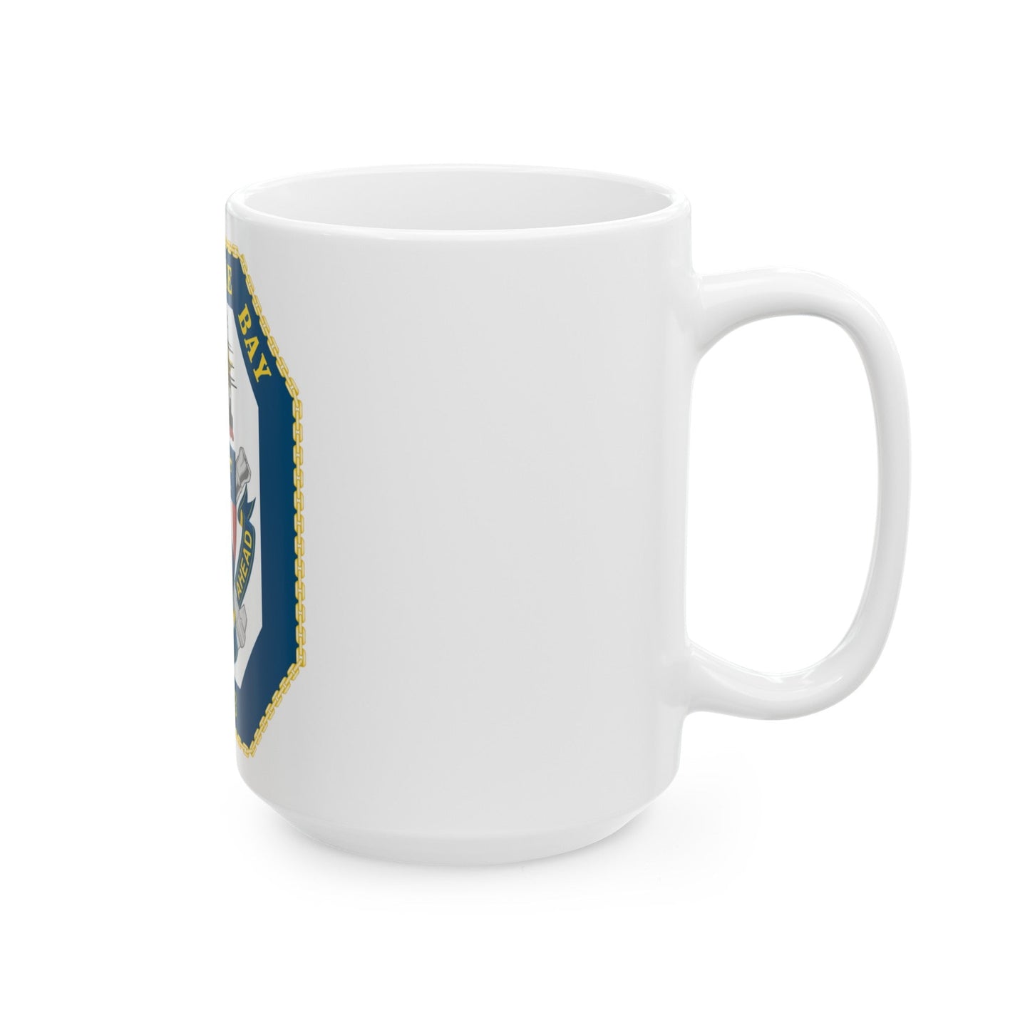 USS Mobile Bay CG 53 Crest (U.S. Navy) White Coffee Mug-The Sticker Space