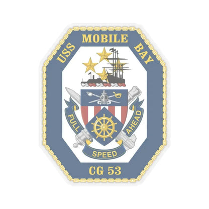 USS Mobile Bay CG 53 Crest (U.S. Navy) STICKER Vinyl Kiss-Cut Decal 6 Inch Transparent - The Sticker Space
