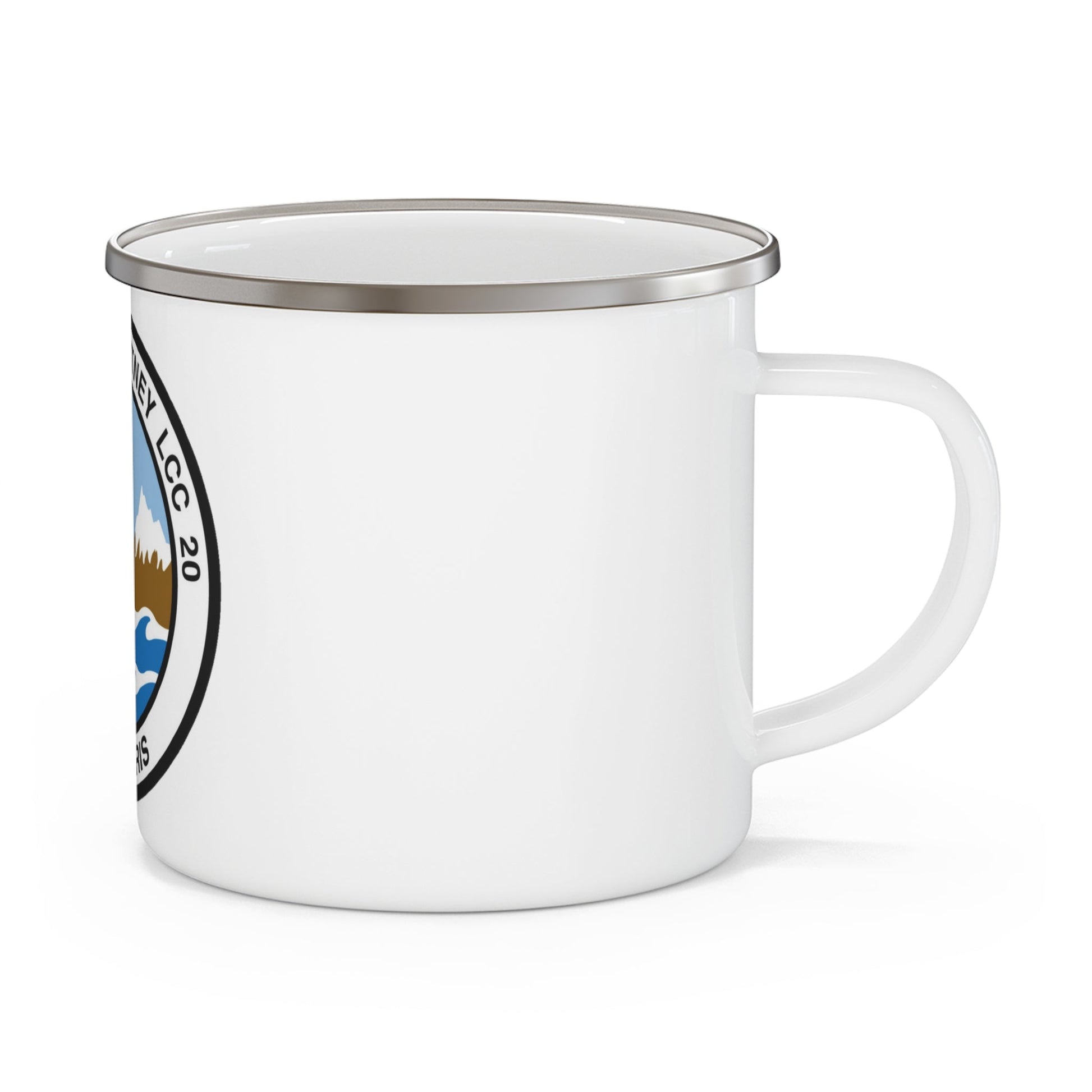 USS Mount Whitney LCC 20 Vox Maris (U.S. Navy) Enamel Mug 12oz-12oz-The Sticker Space