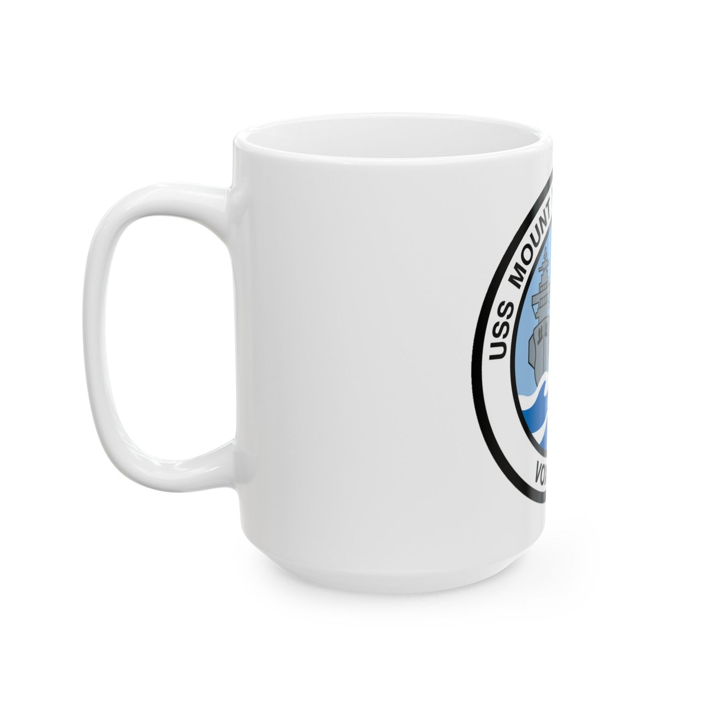 USS Mount Whitney LCC 20 Vox Maris (U.S. Navy) White Coffee Mug-The Sticker Space