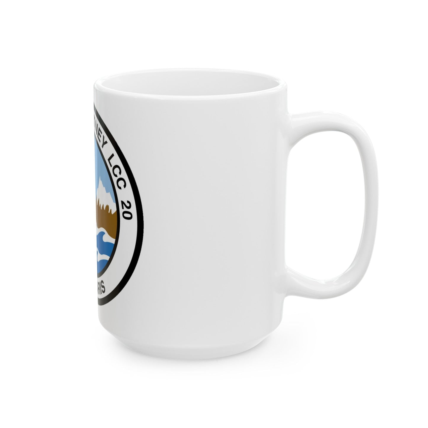 USS Mount Whitney LCC 20 Vox Maris (U.S. Navy) White Coffee Mug-The Sticker Space