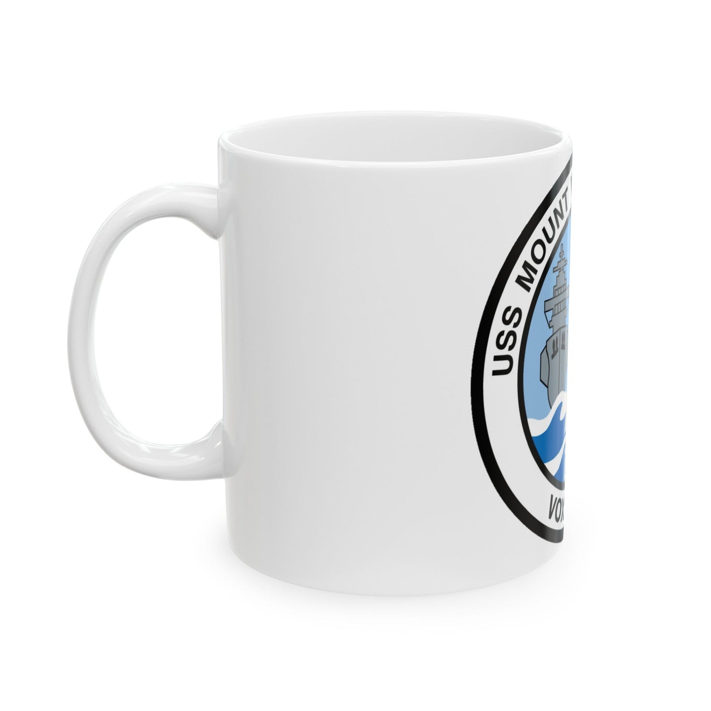 USS Mount Whitney LCC 20 Vox Maris (U.S. Navy) White Coffee Mug-The Sticker Space