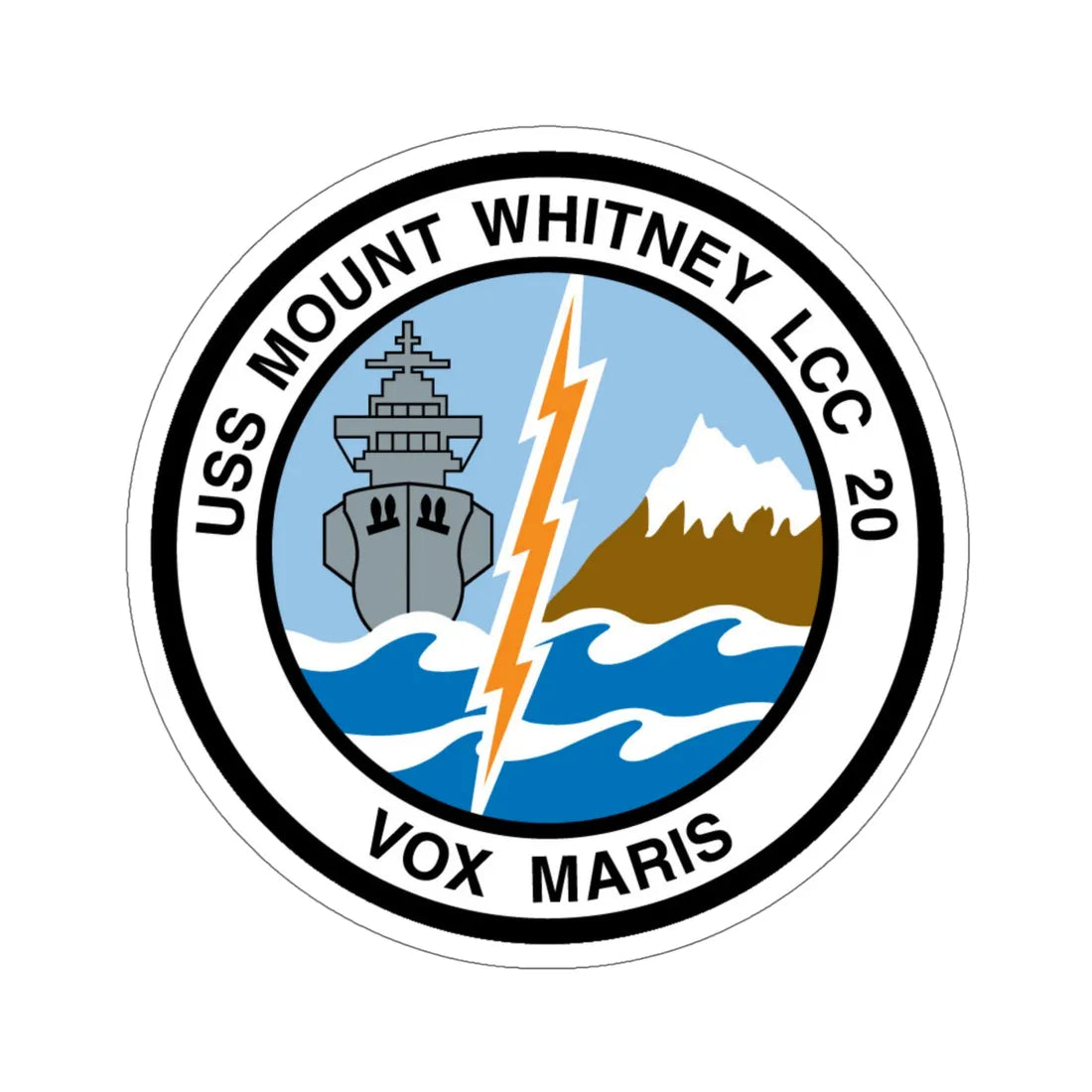 USS Mount Whitney LCC 20 Vox Maris (U.S. Navy) STICKER Vinyl Die-Cut Decal 6 Inch - The Sticker Space