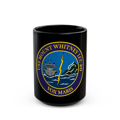 USS Mount Whitney LLC 20 VOX MARIS v2 (U.S. Navy) Black Coffee Mug-15oz-The Sticker Space