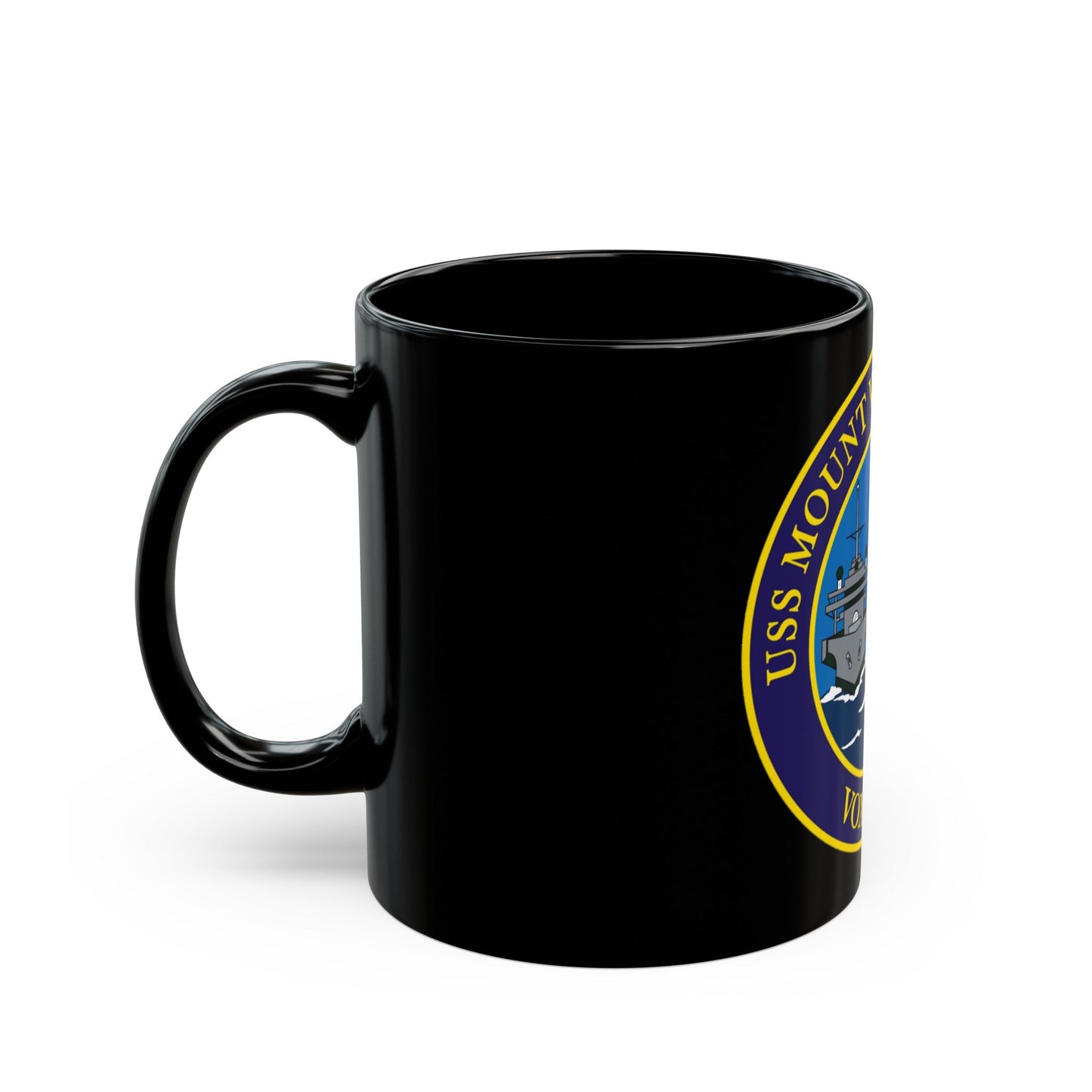 USS Mount Whitney LLC 20 VOX MARIS v2 (U.S. Navy) Black Coffee Mug-The Sticker Space