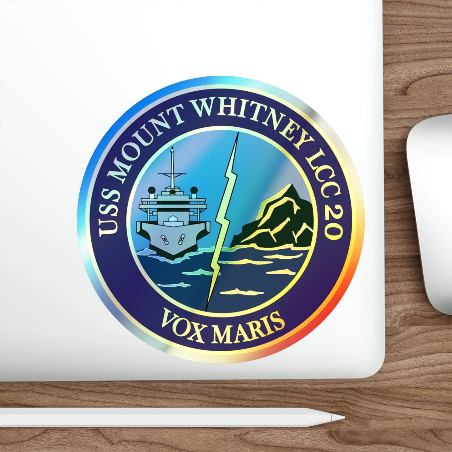 USS Mount Whitney LLC 20 VOX MARIS v2 (U.S. Navy) Holographic STICKER Die-Cut Vinyl Decal-The Sticker Space