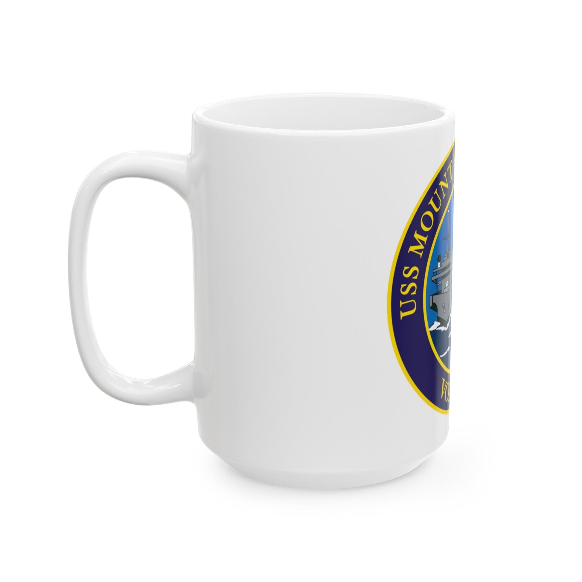 USS Mount Whitney LLC 20 VOX MARIS v2 (U.S. Navy) White Coffee Mug-The Sticker Space