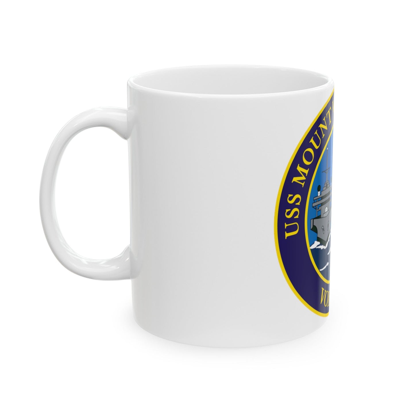 USS Mount Whitney LLC 20 VOX MARIS v2 (U.S. Navy) White Coffee Mug-The Sticker Space