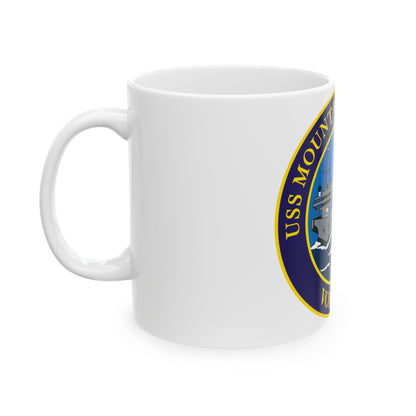 USS Mount Whitney LLC 20 VOX MARIS v2 (U.S. Navy) White Coffee Mug-The Sticker Space