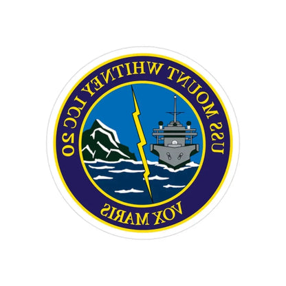 USS Mount Whitney LLC 20 VOX MARIS v2 (U.S. Navy) REVERSE PRINT Transparent Die-Cut STICKER 2 Inch Die-Cut Transparent - The Sticker Space