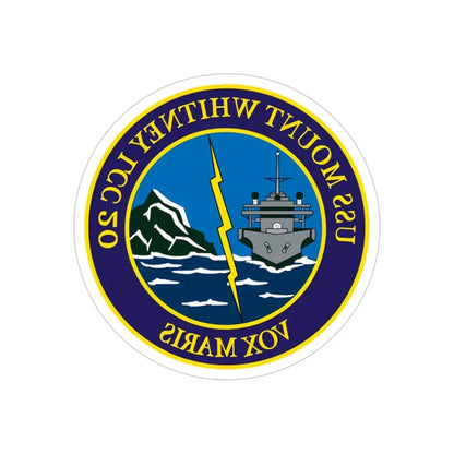 USS Mount Whitney LLC 20 VOX MARIS v2 (U.S. Navy) REVERSE PRINT Transparent Die-Cut STICKER 5 Inch Die-Cut Transparent - The Sticker Space