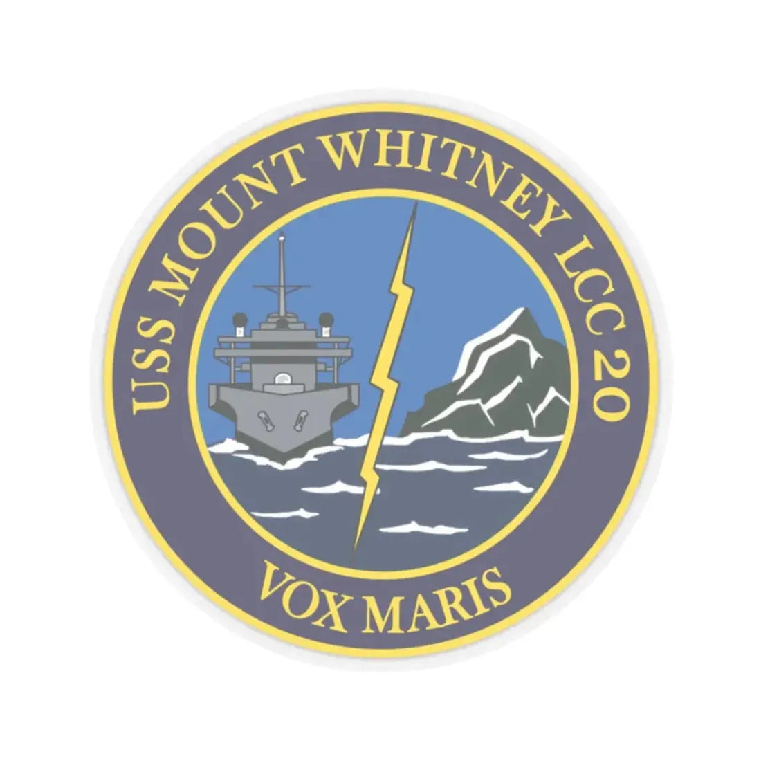 USS Mount Whitney LLC 20 VOX MARIS v2 (U.S. Navy) STICKER Vinyl Kiss-Cut Decal 2 Inch Transparent - The Sticker Space