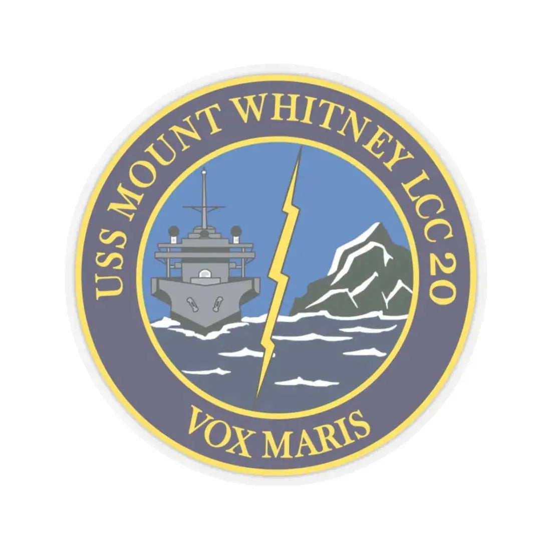 USS Mount Whitney LLC 20 VOX MARIS v2 (U.S. Navy) STICKER Vinyl Kiss-Cut Decal 3 Inch Transparent - The Sticker Space