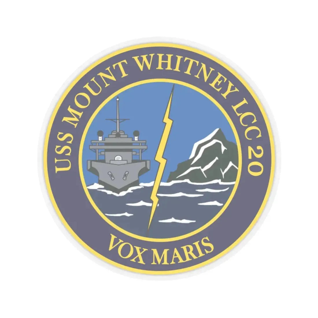 USS Mount Whitney LLC 20 VOX MARIS v2 (U.S. Navy) STICKER Vinyl Kiss-Cut Decal 4 Inch Transparent - The Sticker Space