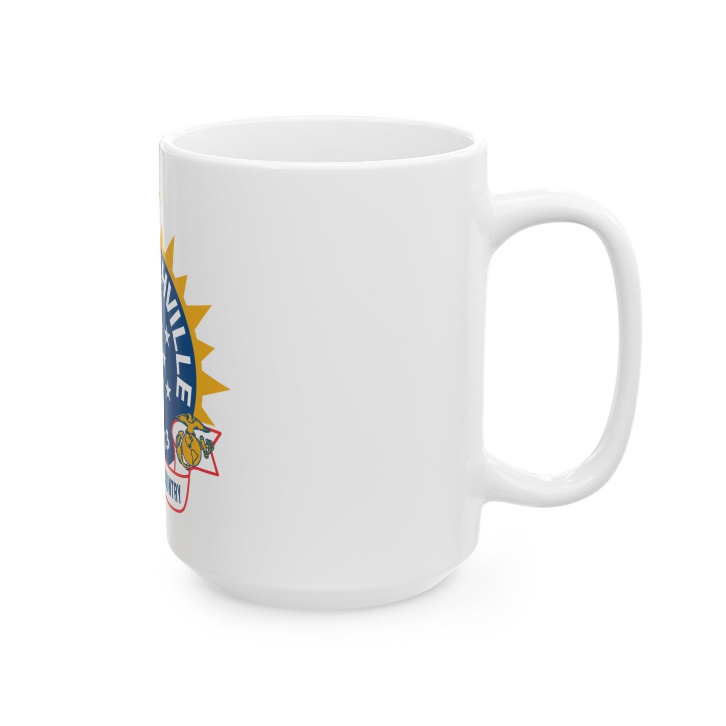 USS Nashille LPD 13 (U.S. Navy) White Coffee Mug-The Sticker Space