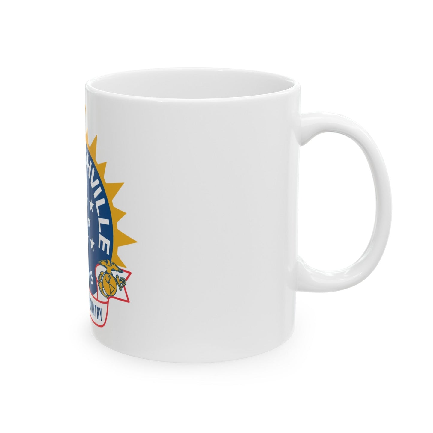 USS Nashille LPD 13 (U.S. Navy) White Coffee Mug-The Sticker Space