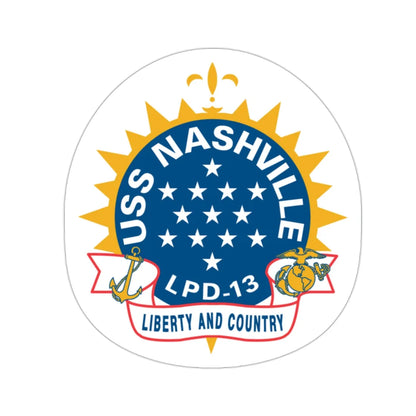 USS Nashille LPD 13 (U.S. Navy) STICKER Vinyl Die-Cut Decal 2 Inch - The Sticker Space