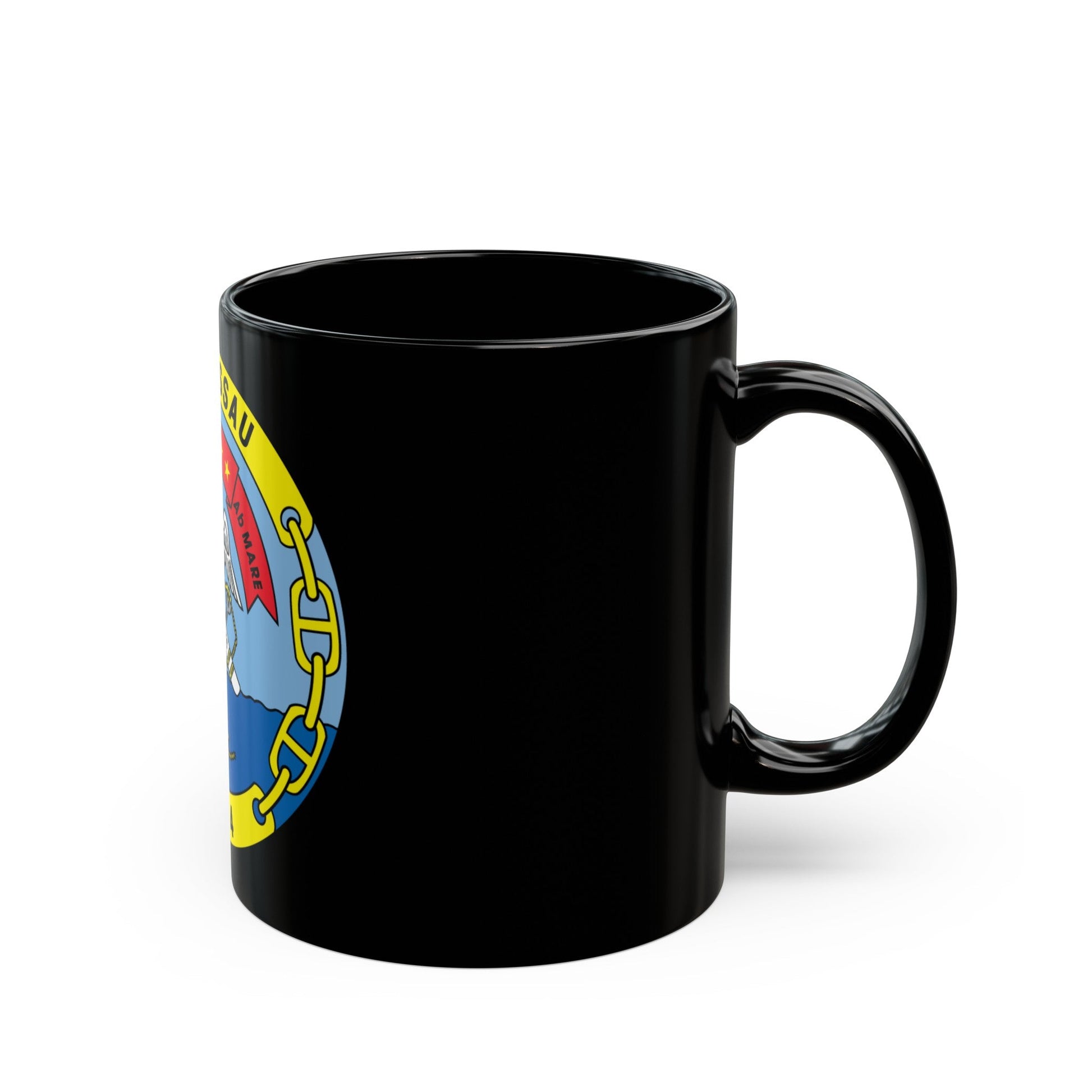 USS Nassau LHA 4 (U.S. Navy) Black Coffee Mug-The Sticker Space