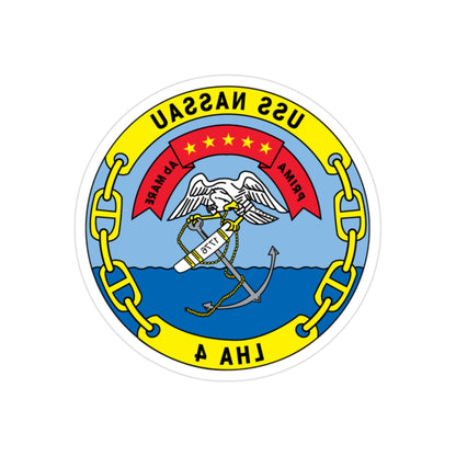 USS Nassau LHA 4 (U.S. Navy) REVERSE PRINT Transparent STICKER-2 Inch-The Sticker Space