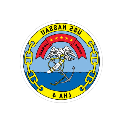 USS Nassau LHA 4 (U.S. Navy) REVERSE PRINT Transparent STICKER-3 Inch-The Sticker Space