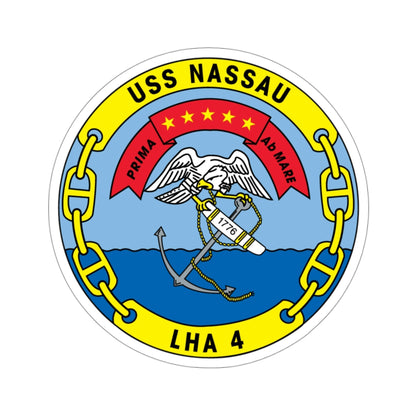 USS Nassau LHA 4 (U.S. Navy) STICKER Vinyl Die-Cut Decal-3 Inch-The Sticker Space