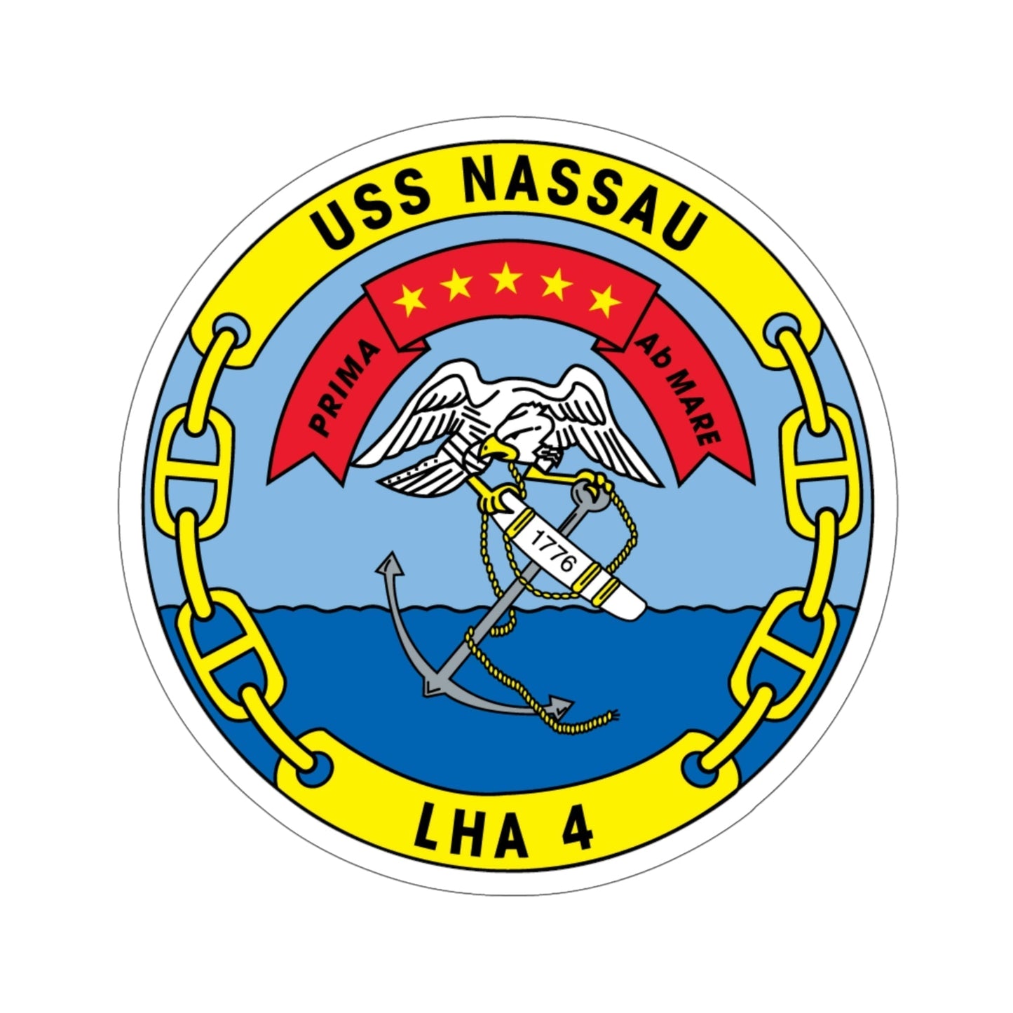 USS Nassau LHA 4 (U.S. Navy) STICKER Vinyl Die-Cut Decal-6 Inch-The Sticker Space