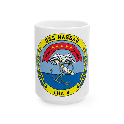 USS Nassau LHA 4 (U.S. Navy) White Coffee Mug-15oz-The Sticker Space