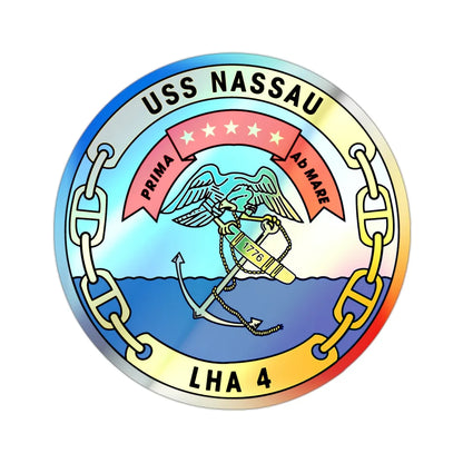 USS Nassau LHA 4 (U.S. Navy) Holographic STICKER Die-Cut Vinyl Decal 2 Inch Holographic - The Sticker Space
