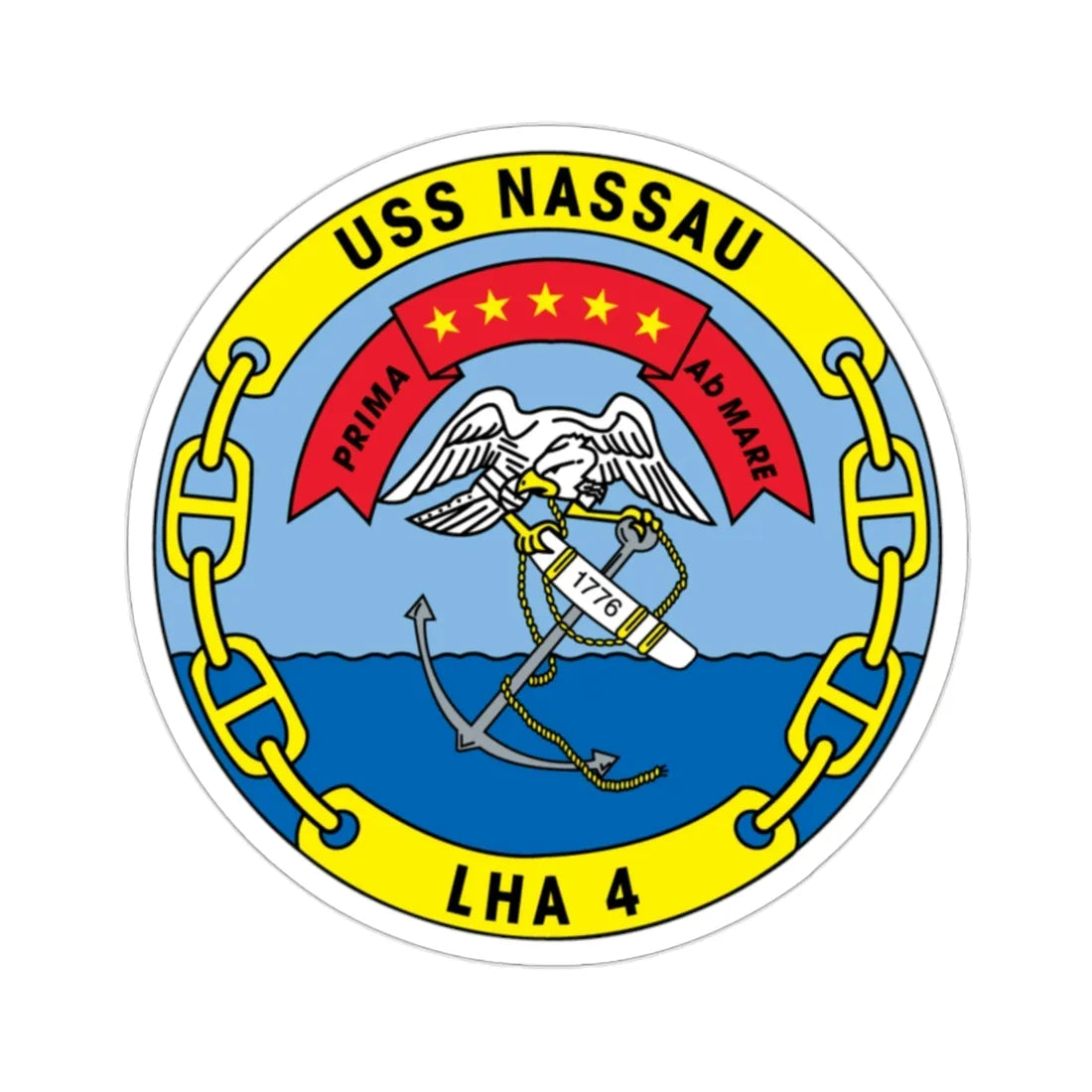 USS Nassau LHA 4 (U.S. Navy) STICKER Vinyl Die-Cut Decal 2 Inch - The Sticker Space
