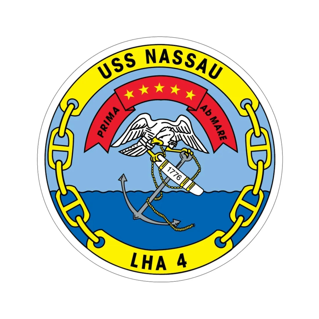 USS Nassau LHA 4 (U.S. Navy) STICKER Vinyl Die-Cut Decal 6 Inch - The Sticker Space