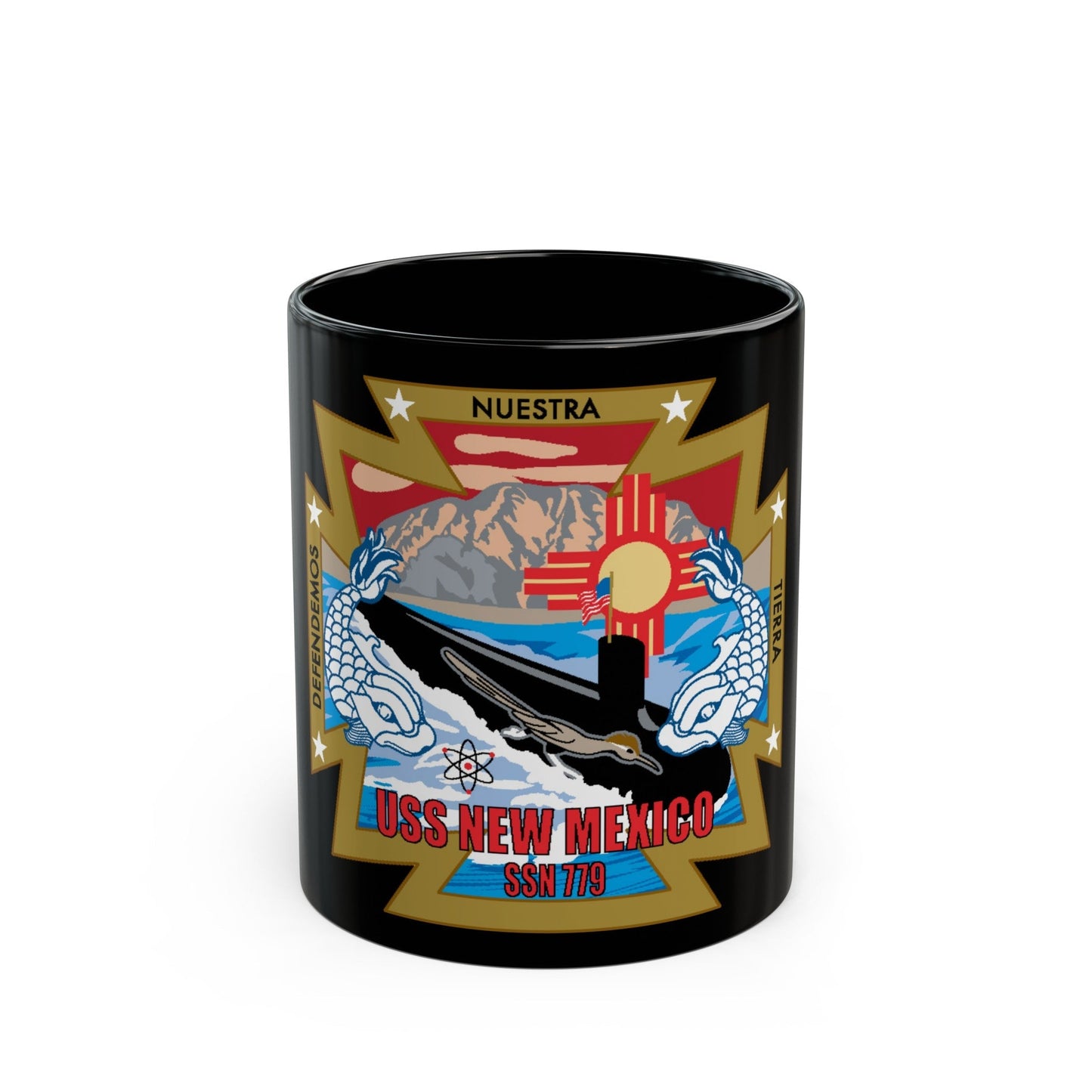 USS New Mexico (U.S. Navy) Black Coffee Mug-11oz-The Sticker Space