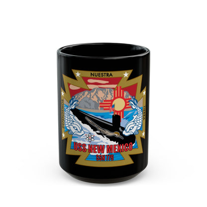 USS New Mexico (U.S. Navy) Black Coffee Mug-15oz-The Sticker Space