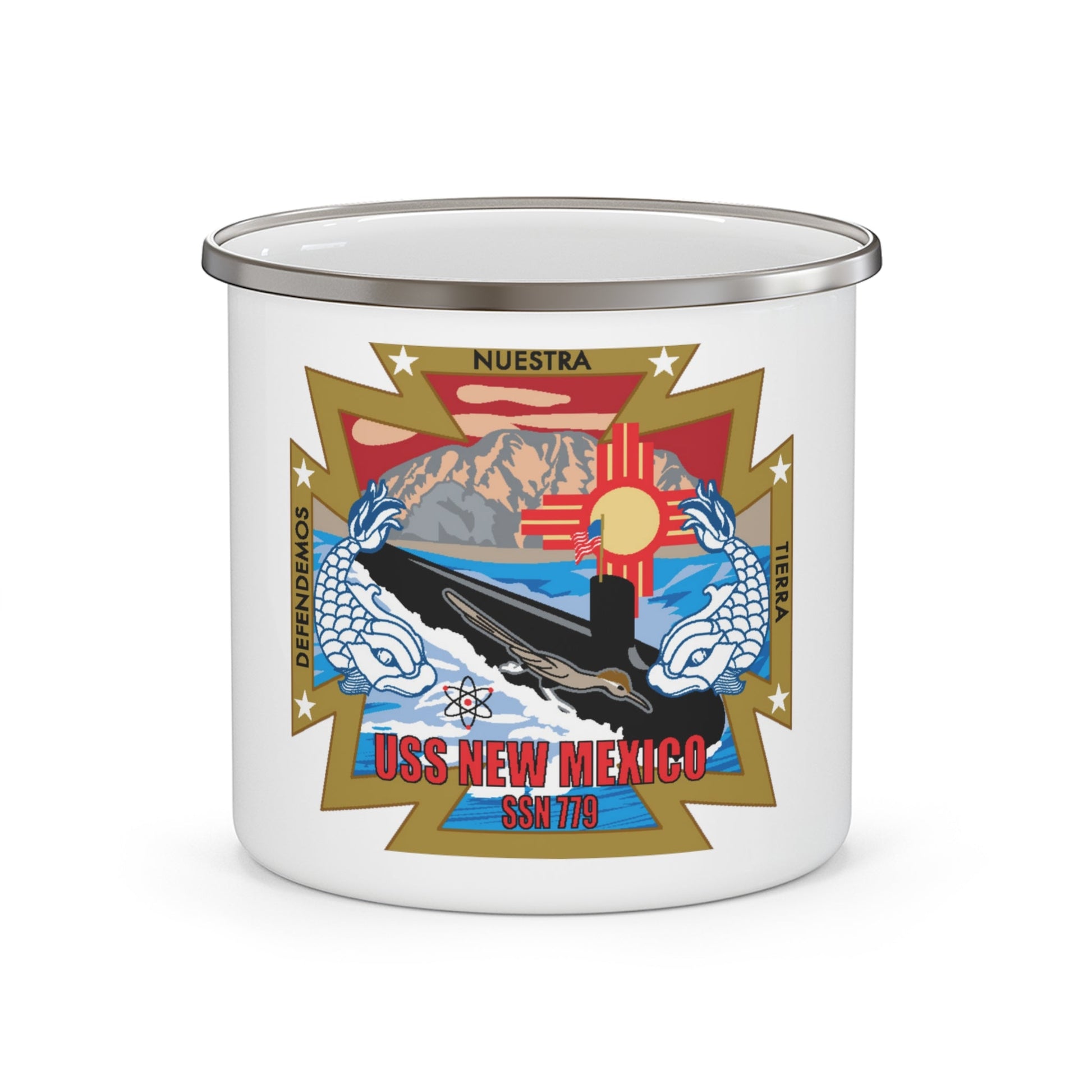 USS New Mexico (U.S. Navy) Enamel Mug 12oz-12oz-The Sticker Space