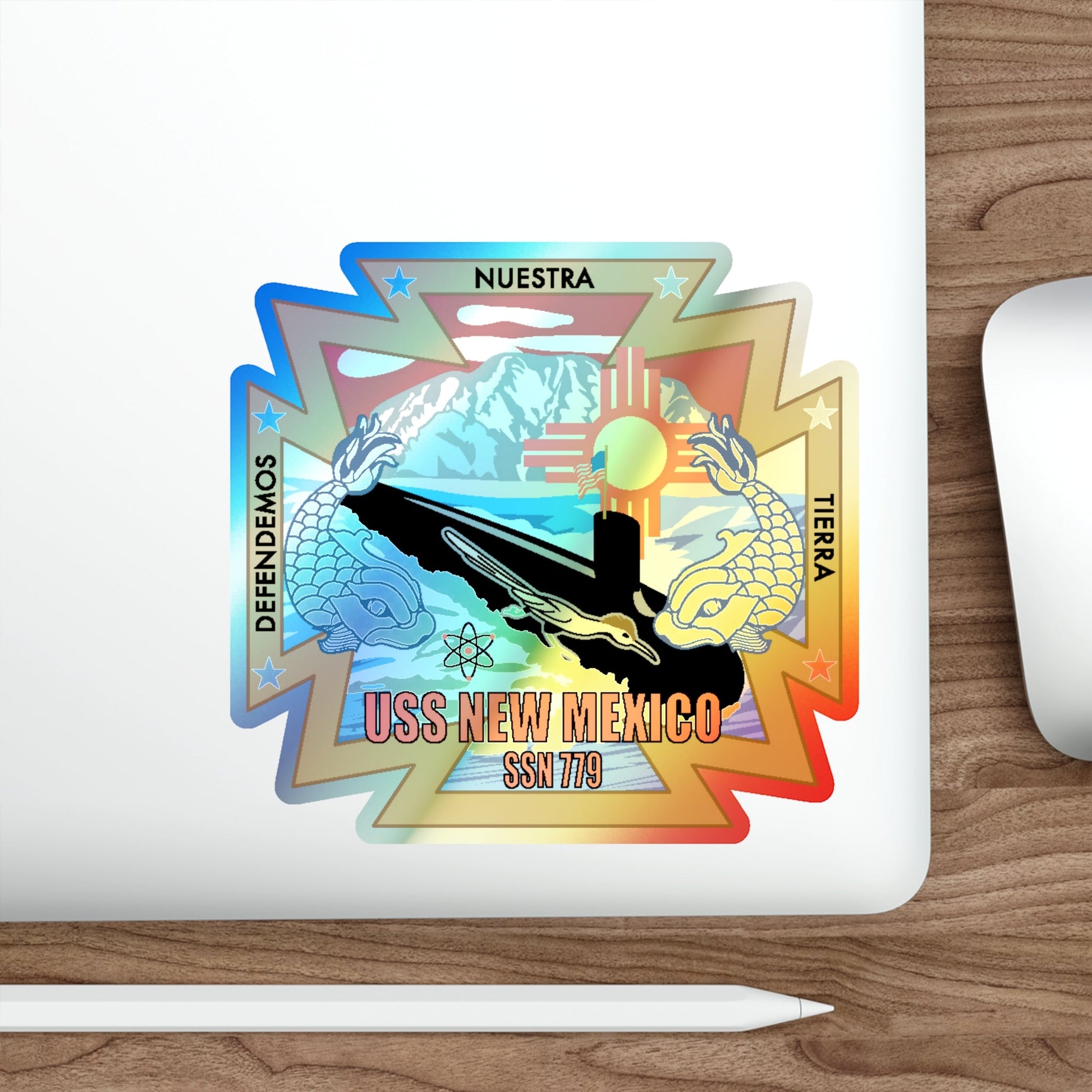 USS New Mexico (U.S. Navy) Holographic STICKER Die-Cut Vinyl Decal-The Sticker Space