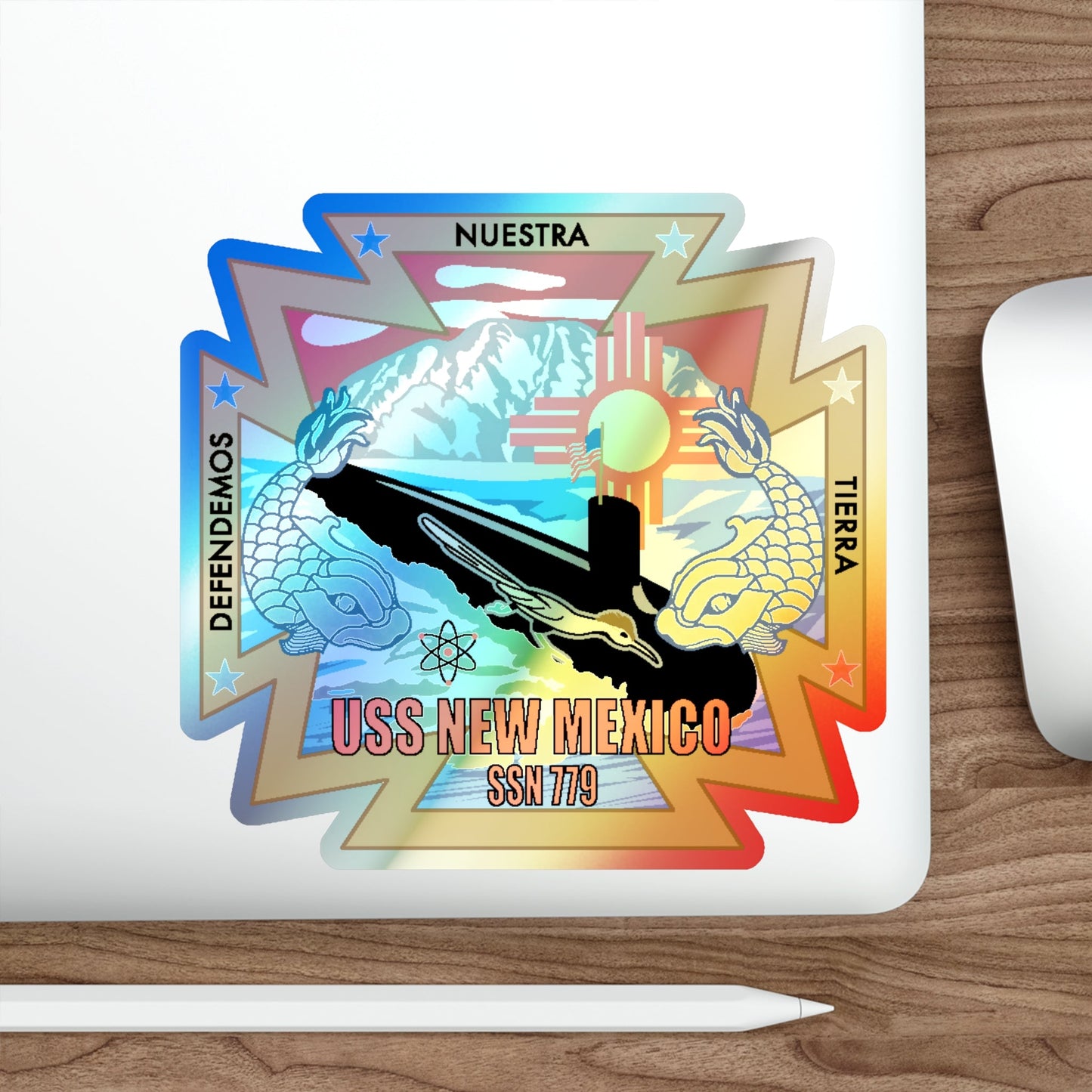 USS New Mexico (U.S. Navy) Holographic STICKER Die-Cut Vinyl Decal-The Sticker Space