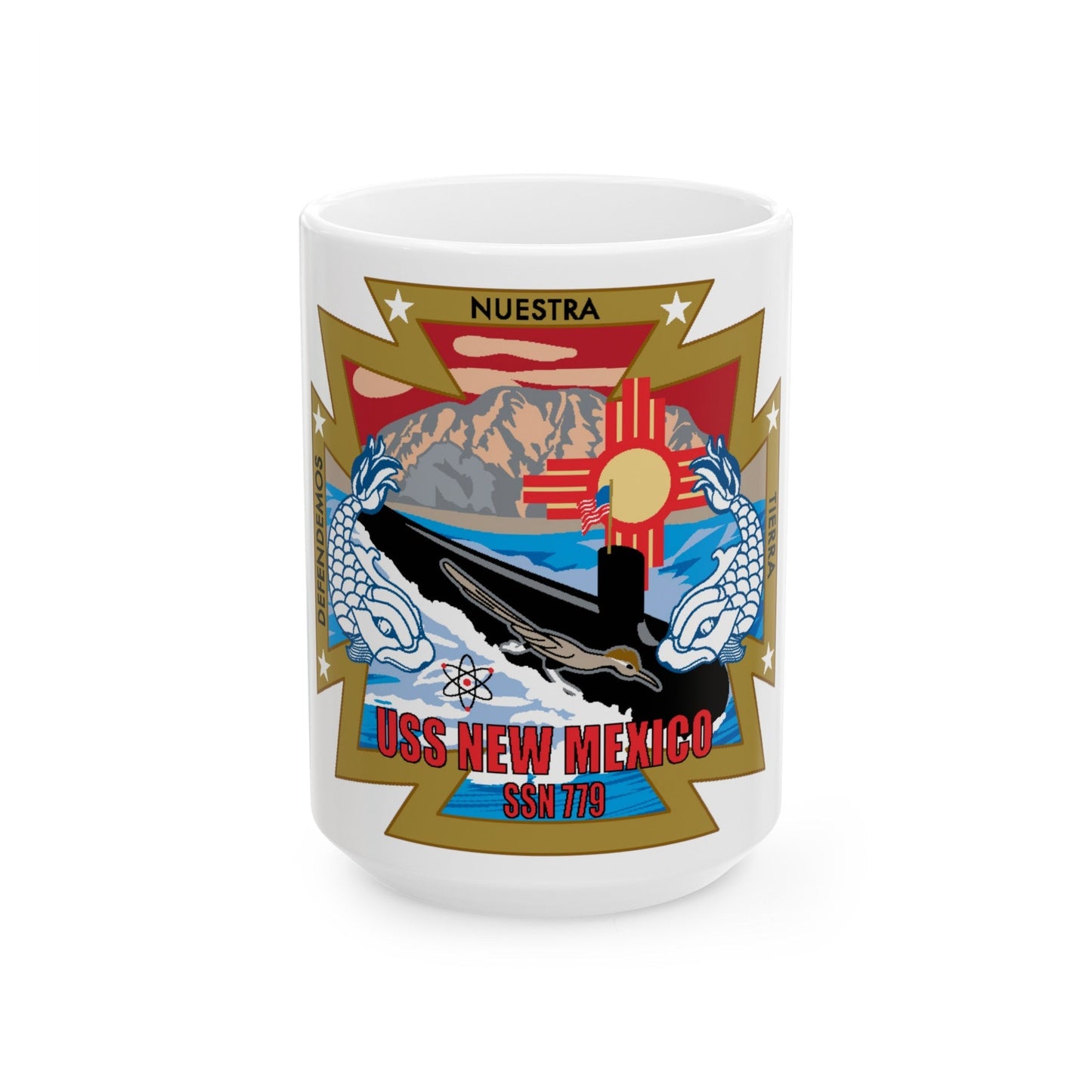 USS New Mexico (U.S. Navy) White Coffee Mug-15oz-The Sticker Space