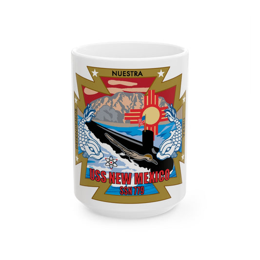 USS New Mexico (U.S. Navy) White Coffee Mug-15oz-The Sticker Space