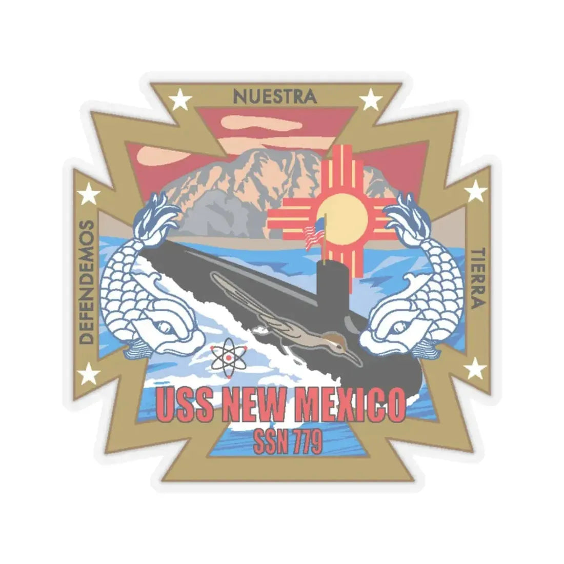 USS New Mexico (U.S. Navy) STICKER Vinyl Kiss-Cut Decal 3 Inch Transparent - The Sticker Space