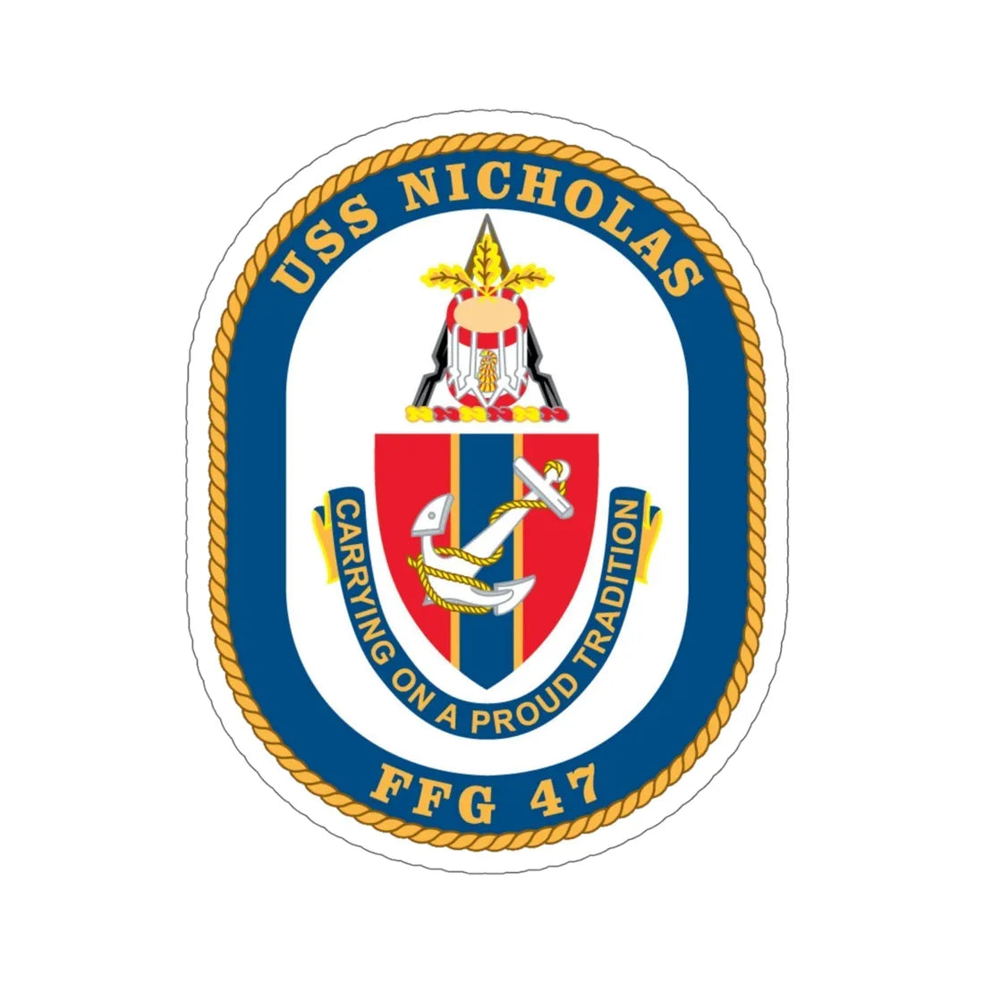 USS Nicholas FFG 47 (U.S. Navy) STICKER Vinyl Die-Cut Decal 6 Inch - The Sticker Space