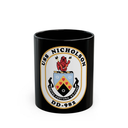 USS Nicholson DD 982 (U.S. Navy) Black Coffee Mug-11oz-The Sticker Space