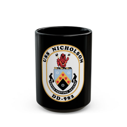 USS Nicholson DD 982 (U.S. Navy) Black Coffee Mug-15oz-The Sticker Space