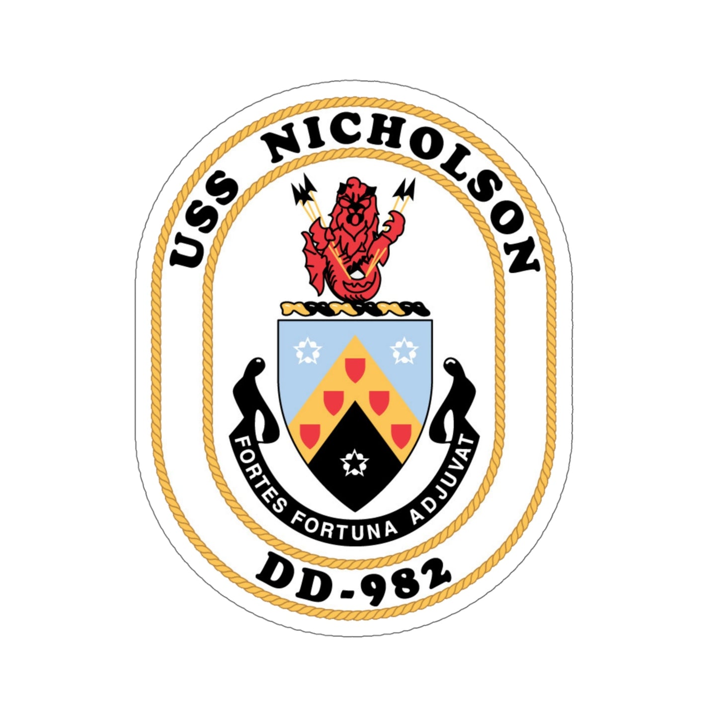 USS Nicholson DD 982 (U.S. Navy) STICKER Vinyl Die-Cut Decal-6 Inch-The Sticker Space