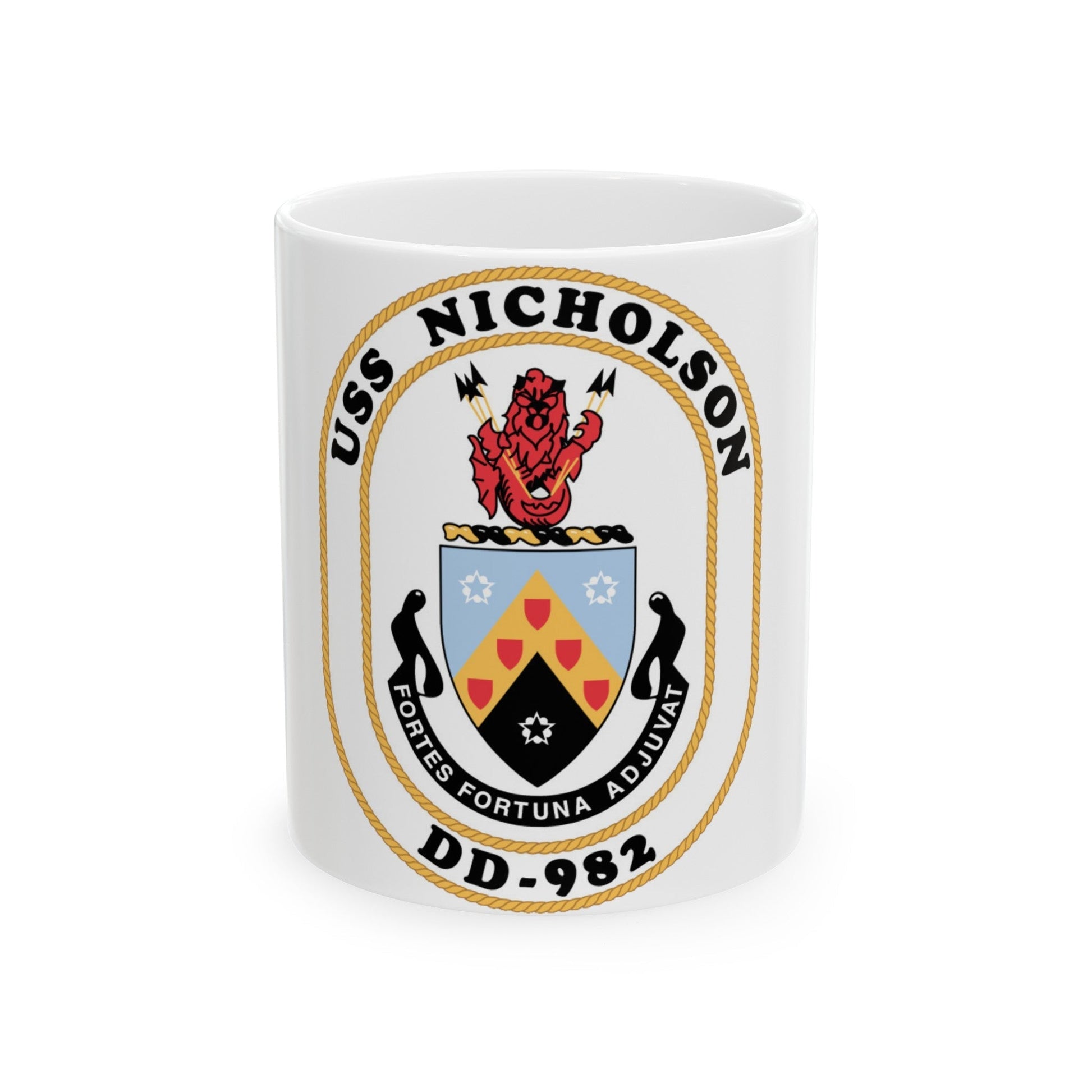 USS Nicholson DD 982 (U.S. Navy) White Coffee Mug-11oz-The Sticker Space