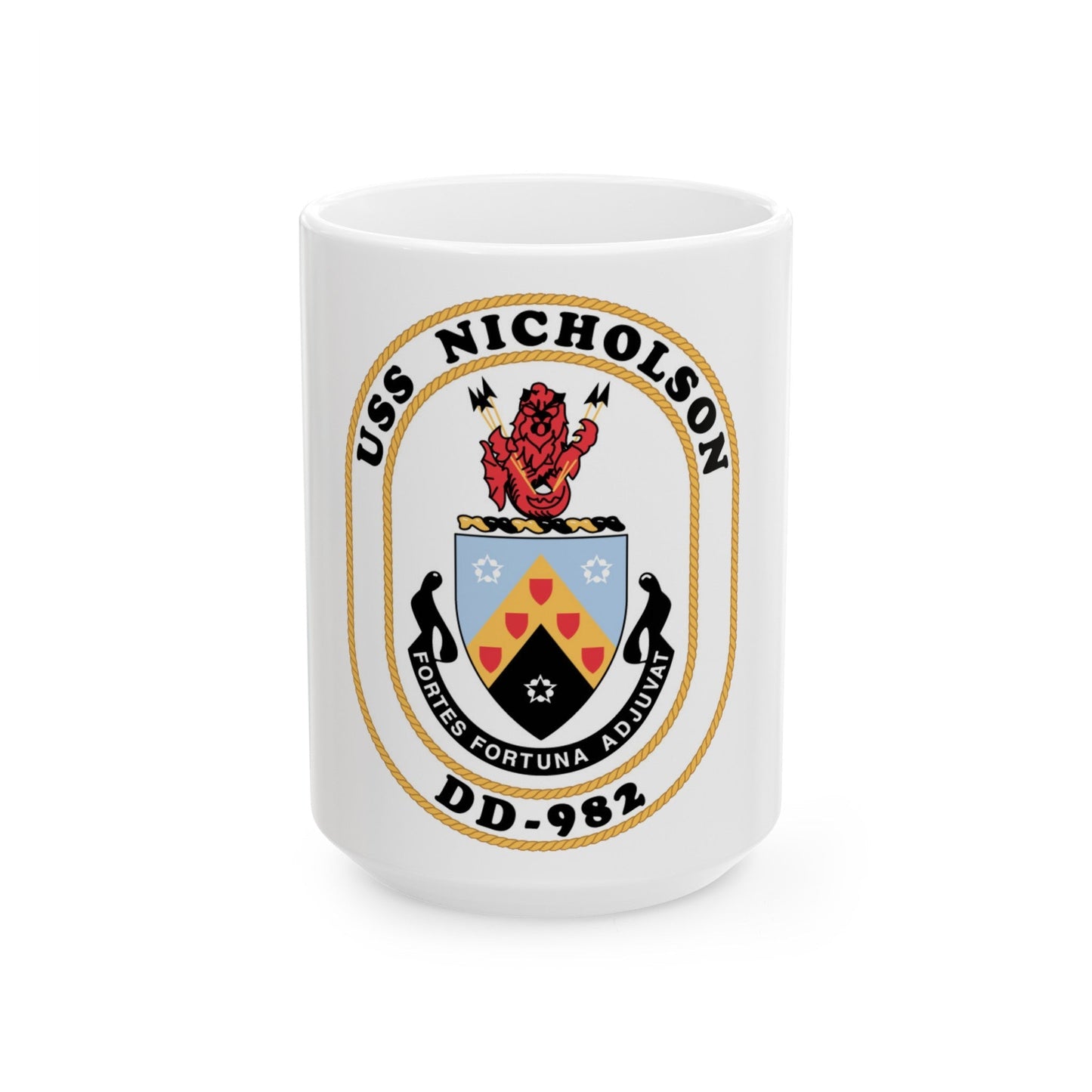 USS Nicholson DD 982 (U.S. Navy) White Coffee Mug-15oz-The Sticker Space